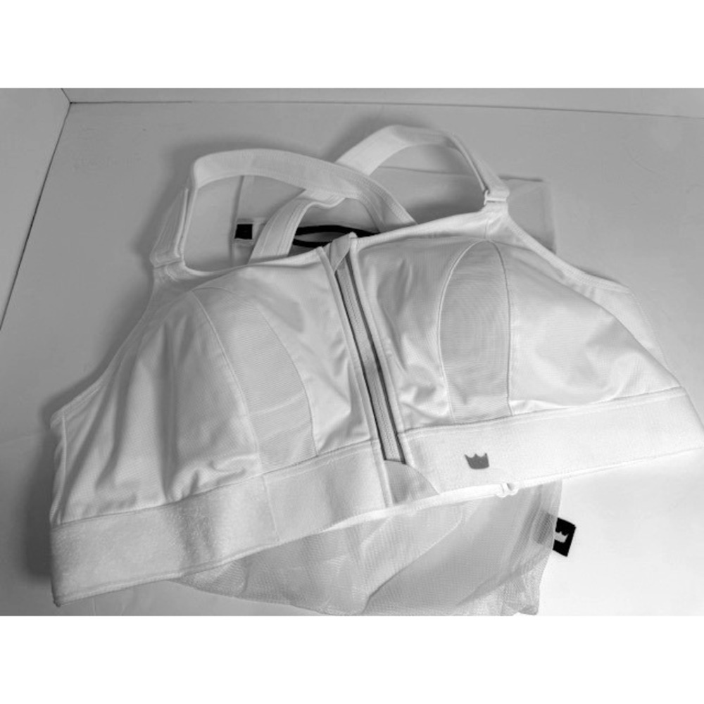 Shefit Ultimate Sports Bra White High Impact Front Zip Adjustable Straps 4Luxe - Picture 2 of 8